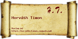 Horváth Timon névjegykártya